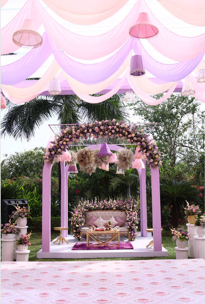 Ceiling and Lounge — Mehendi decor — Zuri